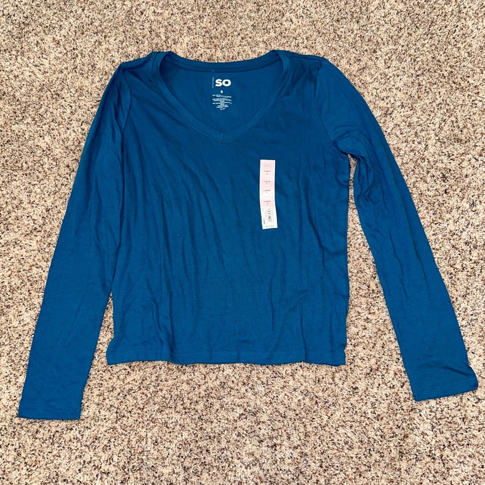 long sleeve blue top - size S